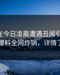 当事人在今日凌晨遭遇丑闻引发众怒，51爆料全网炸锅，详情了解