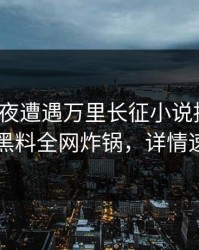 大V在深夜遭遇万里长征小说持续发酵，黑料全网炸锅，详情速看