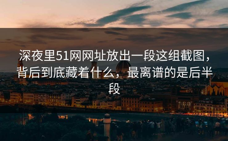 深夜里51网网址放出一段这组截图,背后到底藏着什么,最离谱的是后半段 深夜里51网网址放出一段这组截图,背后到底藏着什么,最离谱的是后半段